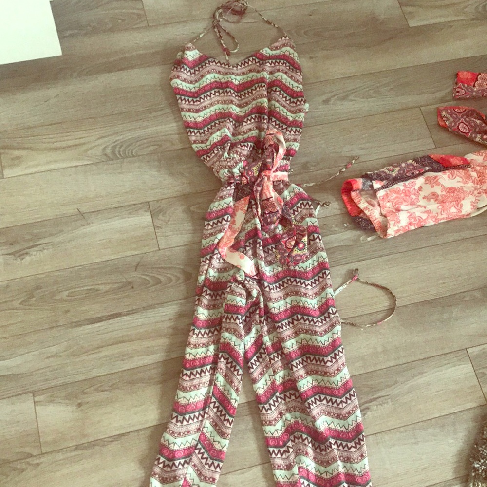 Patterned silk jumpsuit